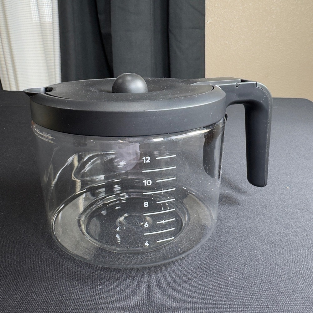 Keurig K-Duo 12-Cup Glass Carafe Replacement Black Handle Lid Clear